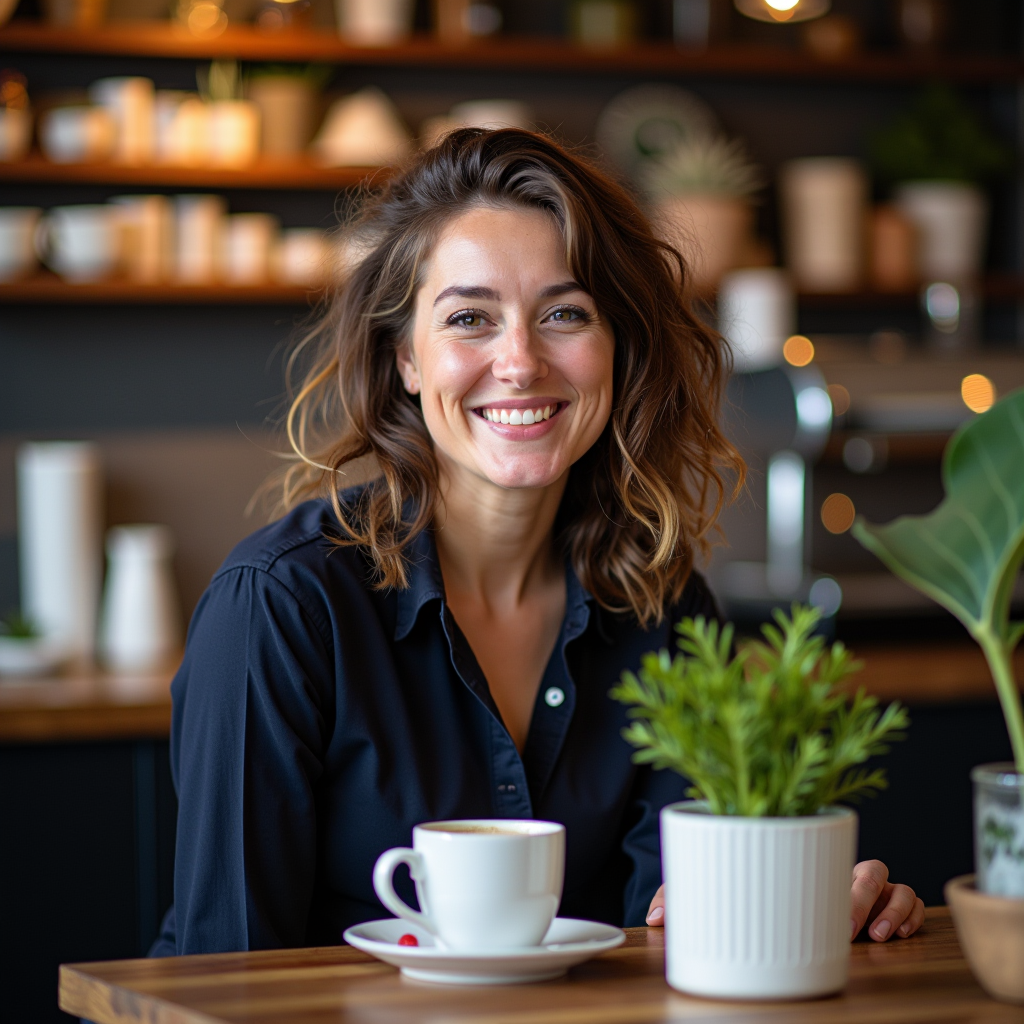 Emily Patterson, Community Manager building connections at artisan coffee shop in Leeds